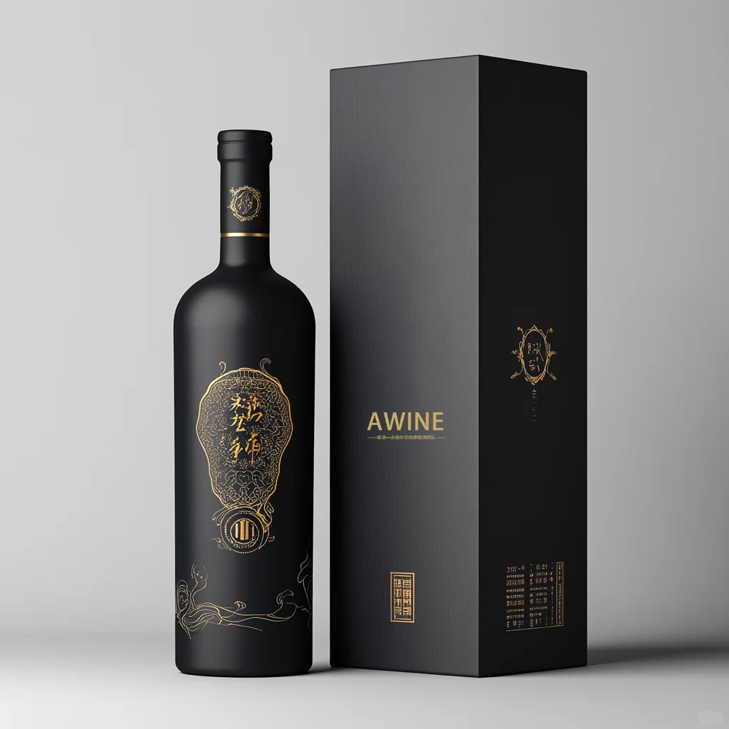 Flat pack wine gift box with gold foil design for cost saving shipping 1