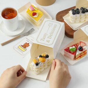 Book style dessert packaging box with flip open design for cake and bakery takeaway