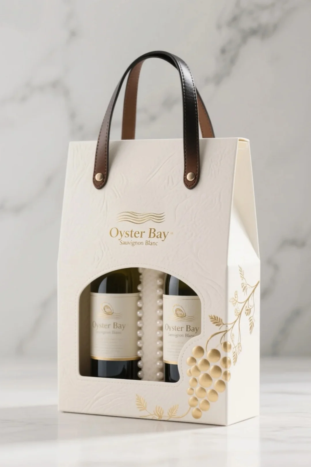 book style wine packaging box with handle window 1