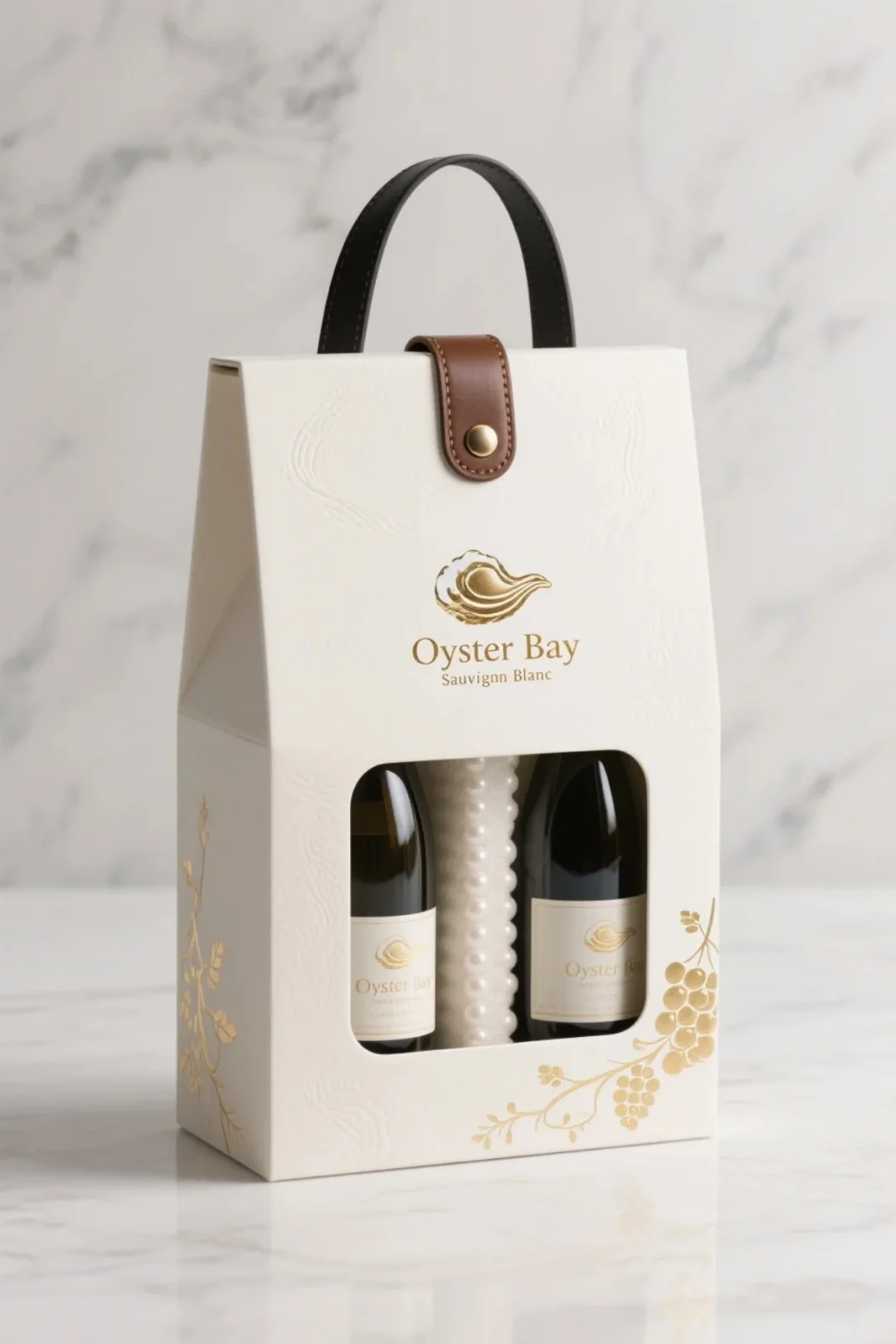 book style wine packaging box with handle window 2