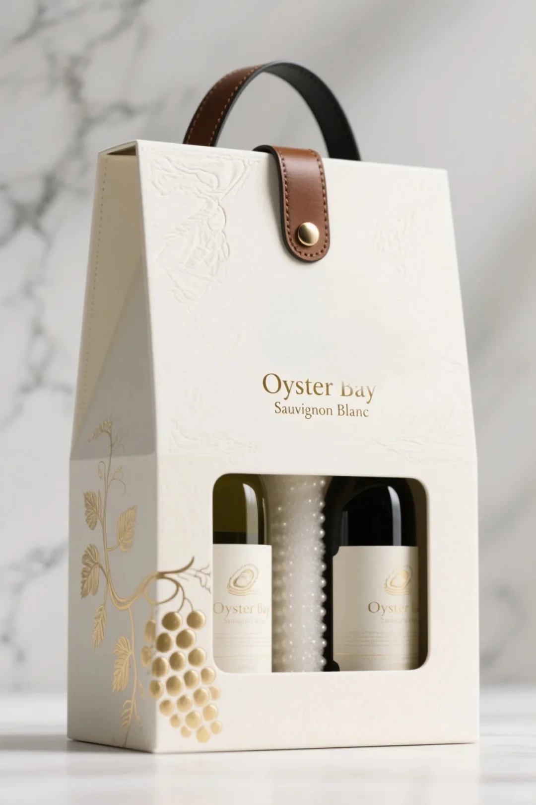 book style wine packaging box with handle window 3