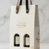 Luxury book style wine packaging box with handle and window display for bottle presentation
