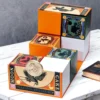 Custom creative drawer box packaging with vintage illustration design