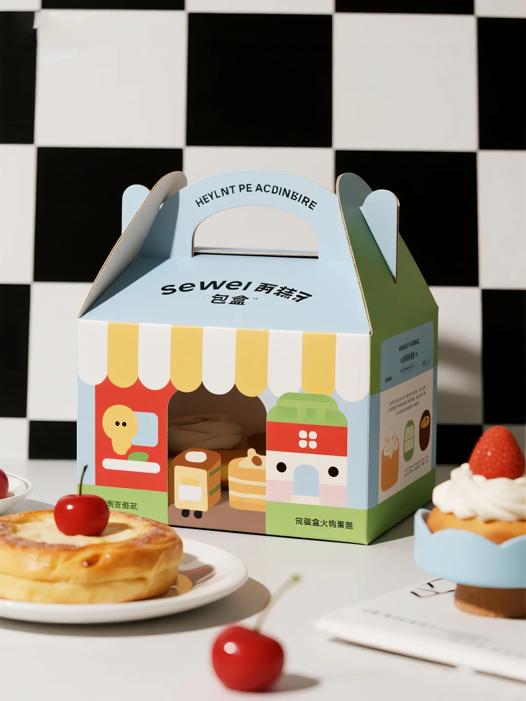 custom dessert gable box with handle 1