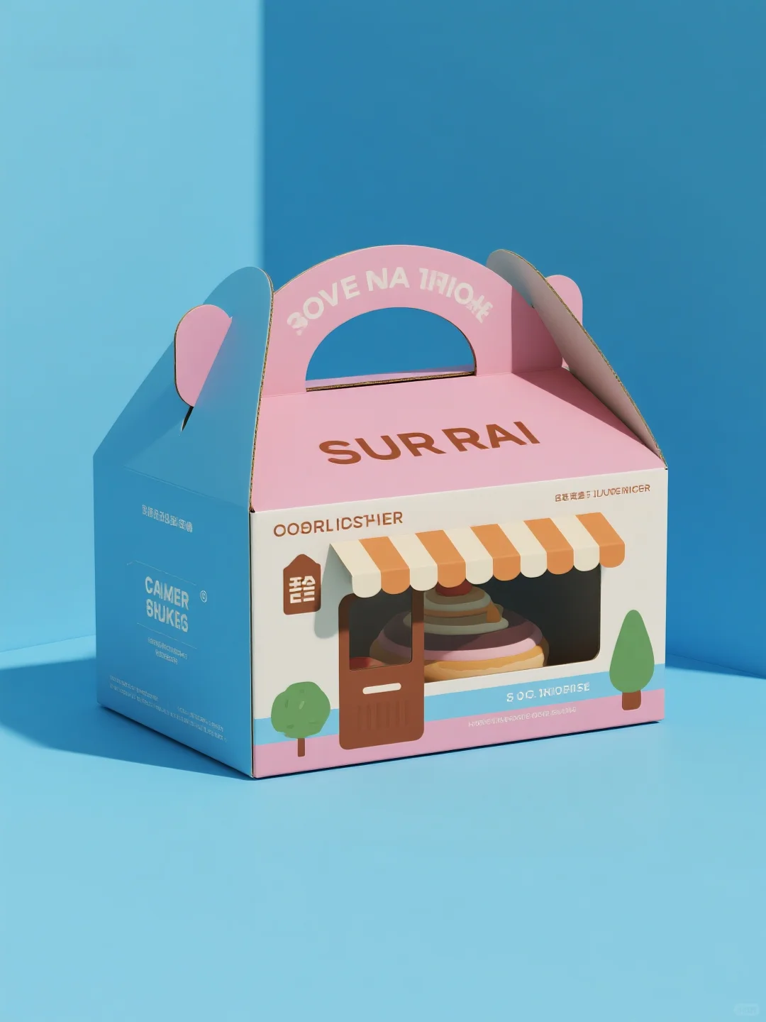 Custom dessert gable box with handle and window design