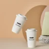 Custom paper coffee cup with lid for beverage packaging