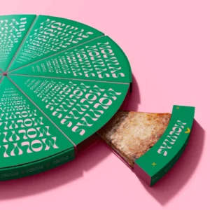 Custom pizza box with slice packaging design for takeaway