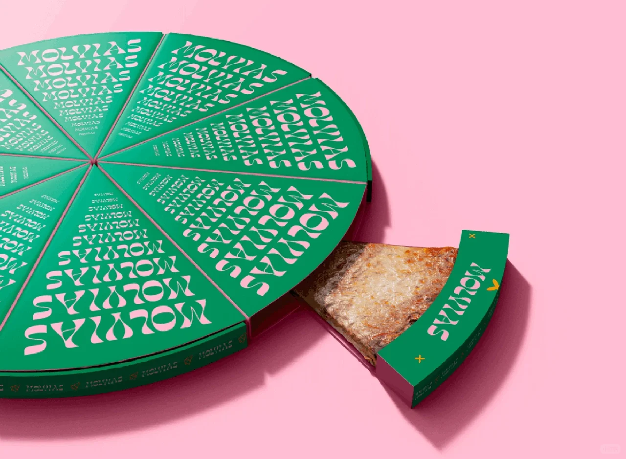 Custom pizza box with slice packaging design for takeaway