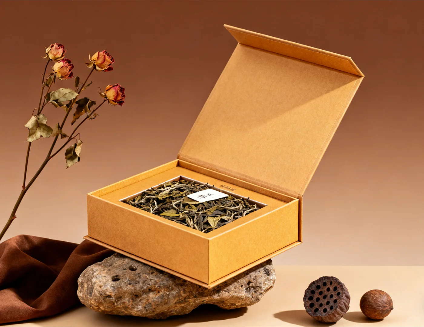 custom tea gift box with lid kraft paper 2