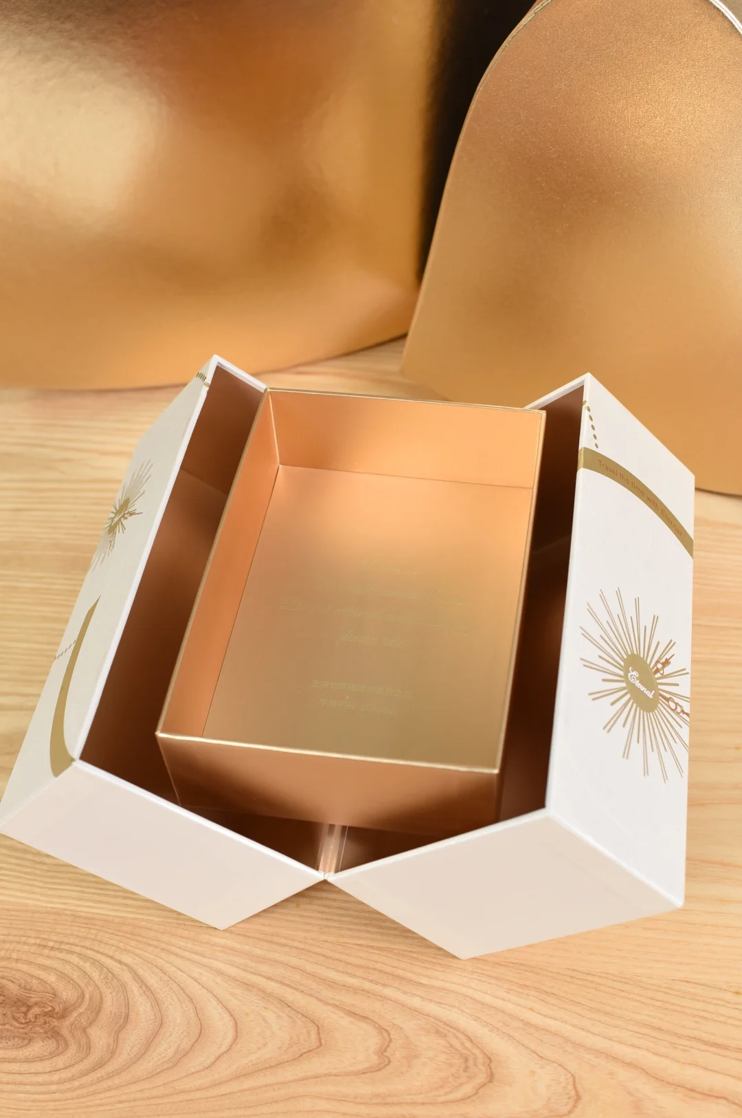 double door lift up rigid box luxury packaging 2