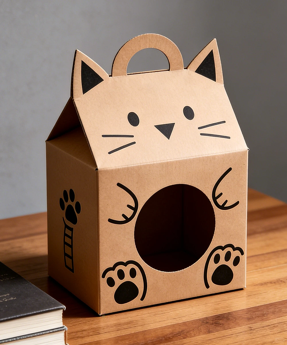 kraft creative gift box cartoon design 2