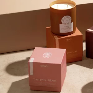 Luxury lift-off lid rigid box for candle packaging, premium gift box with minimalist design