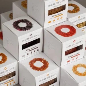 Luxury cube dessert packaging box for sweets, bakery and gift products