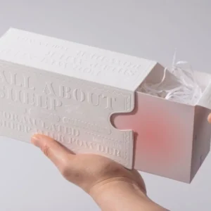 Luxury drawer gift box with embossed surface and sliding pull out design