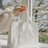 luxury embossed paper bag white 2