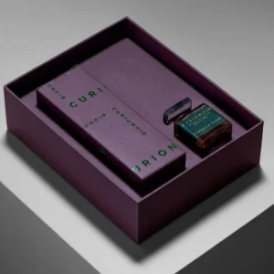 Luxury perfume packaging box made with specialty paper and rigid structure