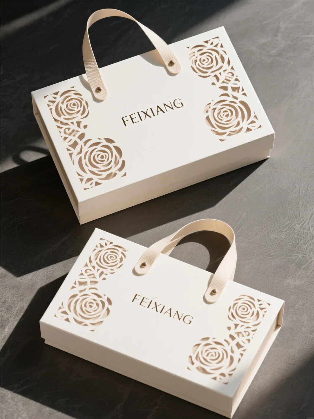 magnetic book style gift packaging box with handle 5