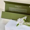 magnetic book style packaging box green custom insert 3