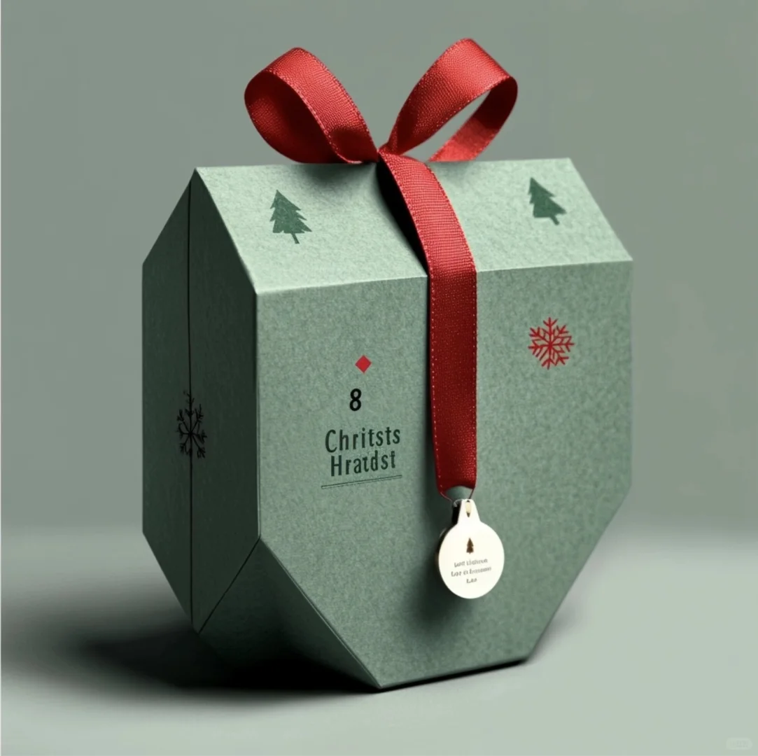 polygon gift box with ribbon handle luxury packaging 1