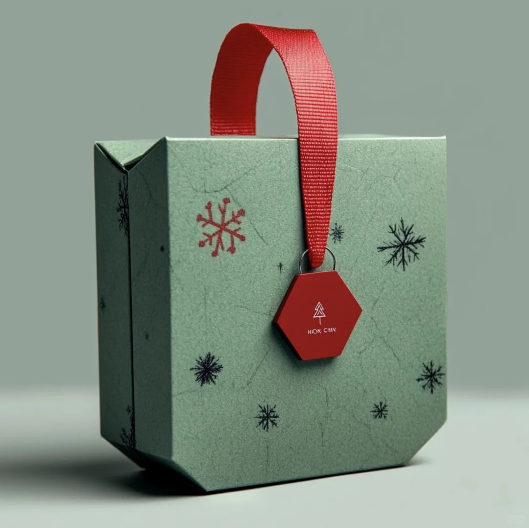 polygon gift box with ribbon handle luxury packaging 2