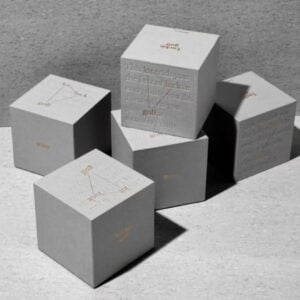 Product 7 Luxury rigid cardboard lid and base box with debossing and hot foil stamping