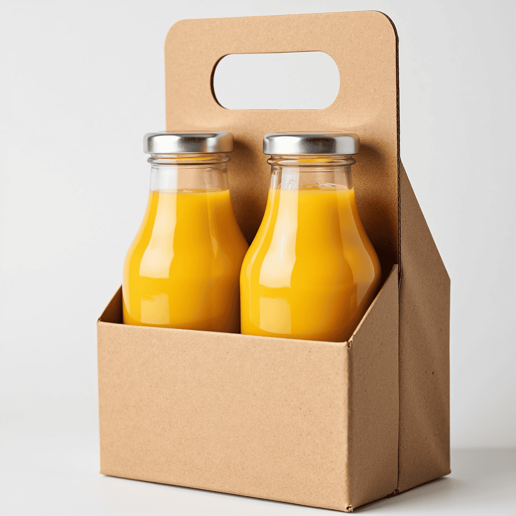 Custom beverage bottle carrier packaging box for juice bottles