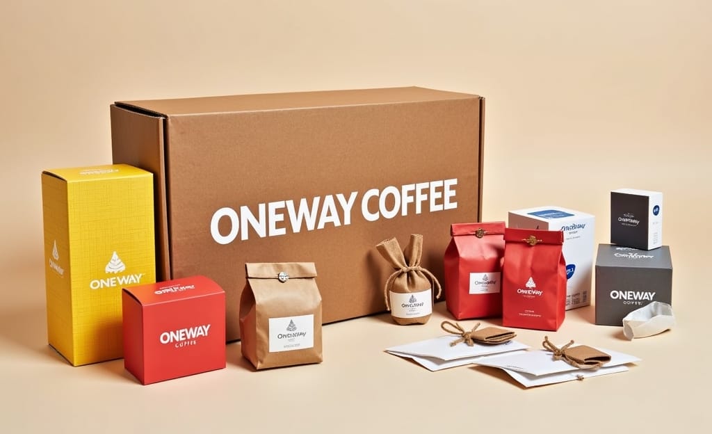 Custom packaging solutions including boxes, pouches, bags, and labels for coffee and food brands