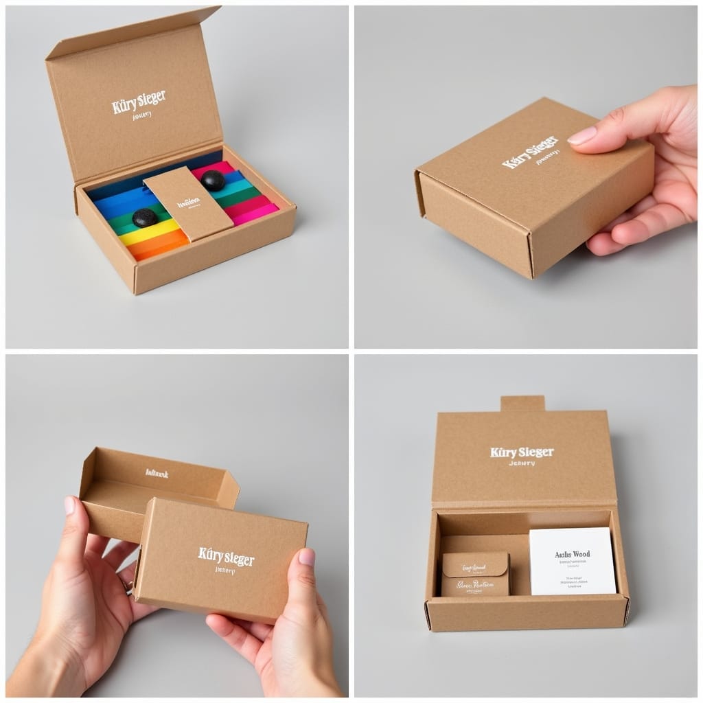Custom kraft paper box with logo, eco-friendly packaging for jewelry, accessories, and small gifts
