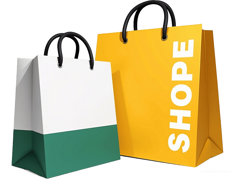 Heavy-duty custom paper shopping bag with reinforced handles