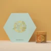 Luxury hexagon packaging box with gold foil logo for premium gift and cosmetic products